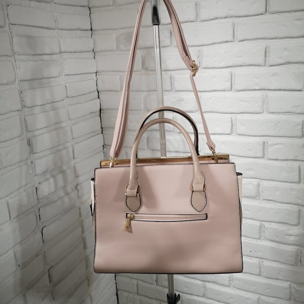 Call it Spring Dusty Rose Fully Lined Zipper Closure Vegan Leather Handbag